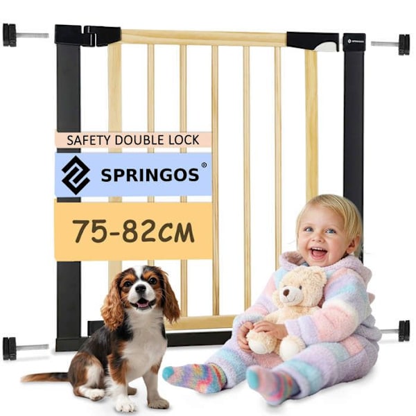 Springos® Baby Safety Gate - Stairs, Doors 75-82 cm