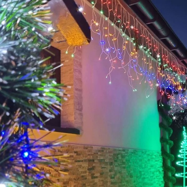 SPRINGOS® Lysende guirlande 500 LED, 22,5 meter Dekoration Programmer 8 funktioner IP44 – multifarvet mångfärgad