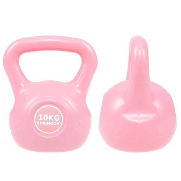 Kettlebell Fitness SPRINGOS naisille - 10 kg - ABS-muovia - Pinkki Rosa