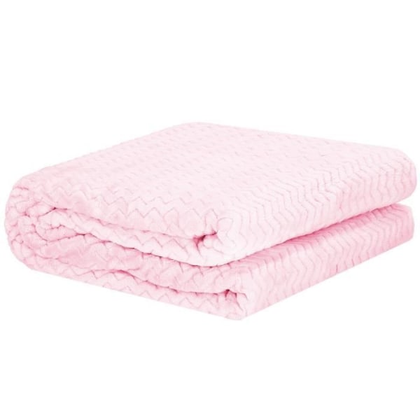 Tæppe - SPRINGOS - Zigzag - 70 x 160 cm - Lys pink - Blødt og varmt ljusrosa