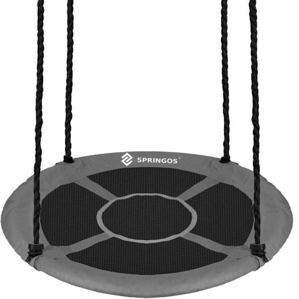 Havemøbel - SPRINGOS - Hængekøje - Diameter 110 cm - Kapacitet 150 kg - farve Sort Svart