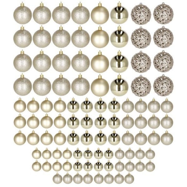 Julekugler - SPRINGOS - 100 stk - Guld - 6 cm - Forskellige mønstre Guld