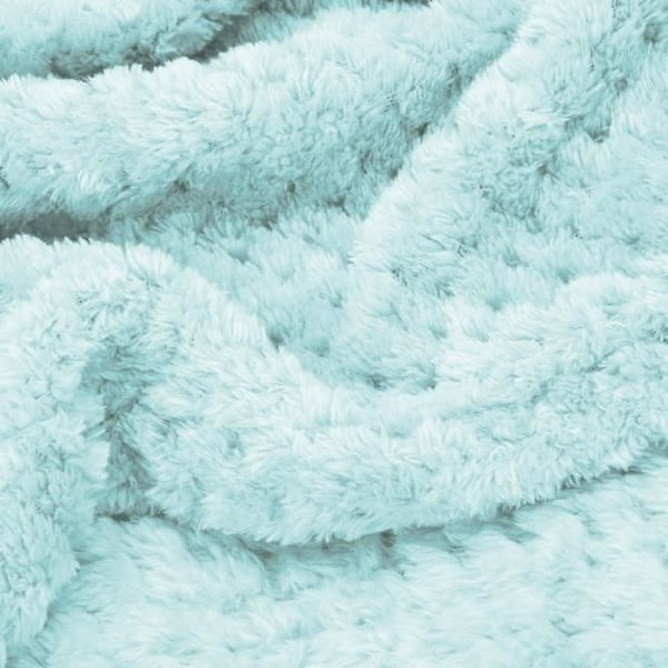 Sengetæppe - SPRINGOS - 150X200 cm - 100% Polyester - Muslingemotiv - Pastelblå pastellblå