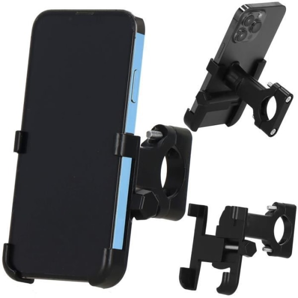 SPRINGOS® Cykel Smartphone Holder 360 graders roterende universel og justerbar telefonholder, holdbar, aluminium og gummi Svart