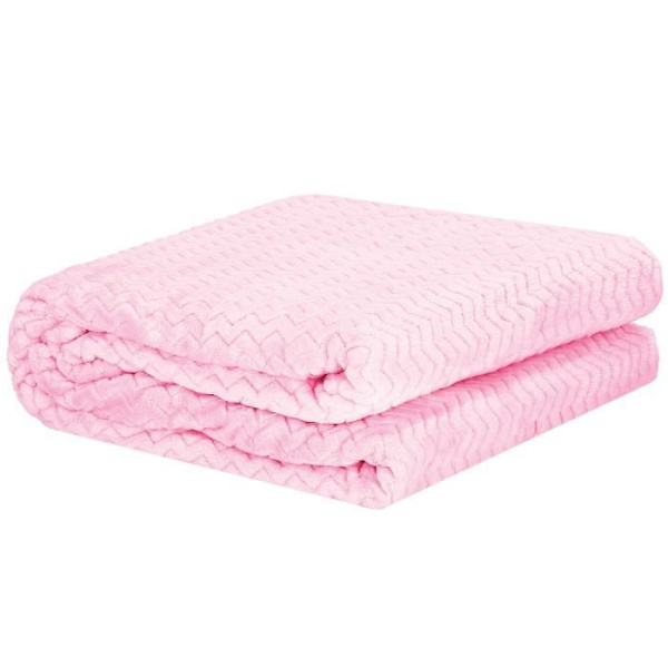 Dæksler - SPRINGOS - Zigzag - 130 x 180 cm - Polyester - Babyrosa baby rosa