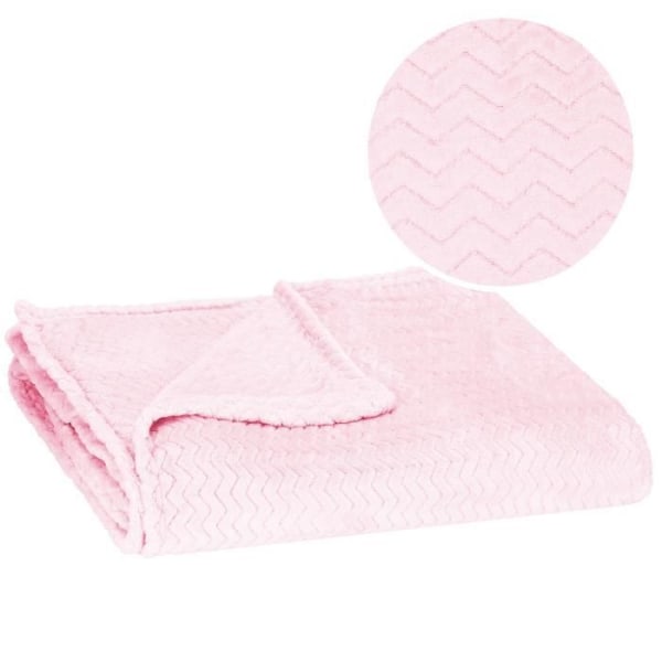 Peitto - SPRINGOS - Siksak - 130 x 180 cm - Polyesteri - Pehmeä ja lämmin Rosa