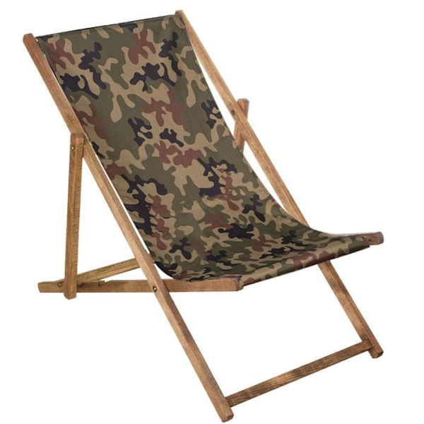 SPRINGOS® imprægneret havedækstol Sammenklappelig Beach Wood Loungestol 120 kg - Moro moro