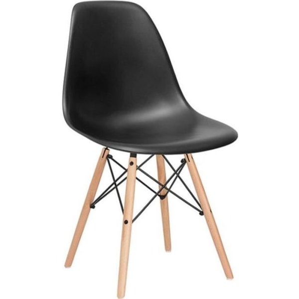SPRINGOS® stol i skandinavisk stil - Svart - 46 x 82 cm - Plast - Trä - Metall