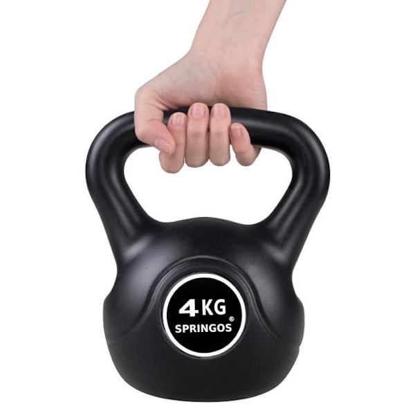 SPRINGOS® Hantel 4 kg - Bodybuilding - Tyngdlyftning - Svart Svart