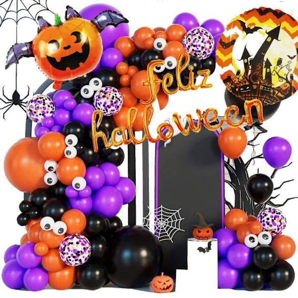 Halloween Dekoration - SPRINGOS - Flerfarvede Balloner - 60 stk - Latex - Halloween Tema Flerfärgad