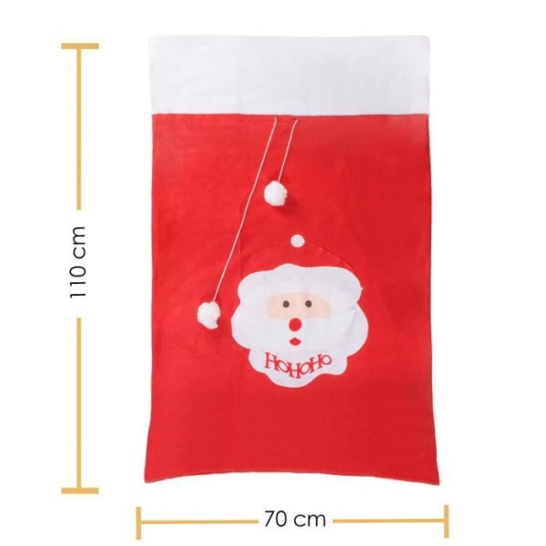 Gavepose - SPRINGOS - Julemanden - Rød - 110 x 70 cm - 100% polyester non-woven stof Snape