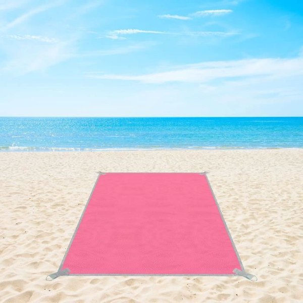 Ranta-alusta - SPRINGOS® - Suuri peitto - Hiekkaa estävä - 150 x 200 cm - Vaaleanpunainen Rosa