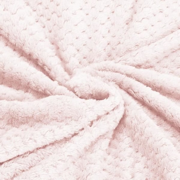 Täcke - SPRINGOS - 200 x 220 cm - Polyester - Gamla rosa - Snäckmönster gammalrosa