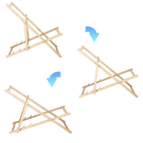 Havestol - SPRINGOS - Foldbar liggestol - Bøgetræ - Justerbar i 3 positioner - 120 kg Orange