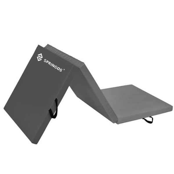 Fitness-matto - SPRINGOS - 180x60x5,5 cm - Harmaa - Kantokahvat - Vedenpitävä Grå