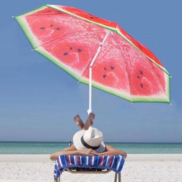 SPRINGOS® Strandparasol, have 160 cm vattenmelon