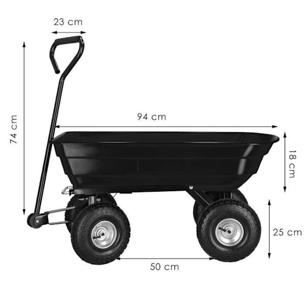 Kippipuutarhakärry - SPRINGOS - Suurin kuormitus 250 kg - Vihreä Grön