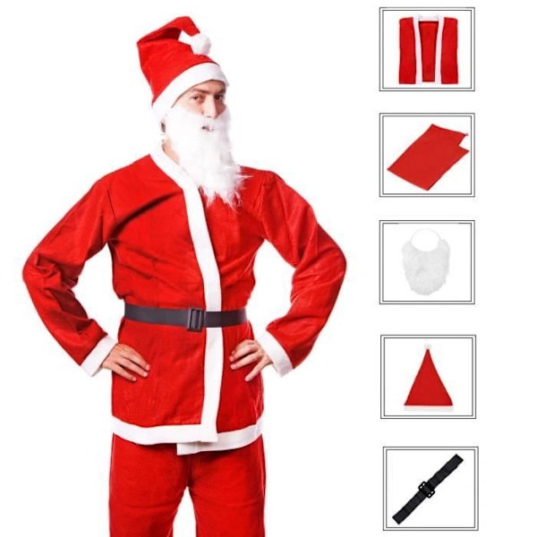 Jultomtekostym - SPRINGOS - 5 st - Röd - Vuxen - Blandad Snape