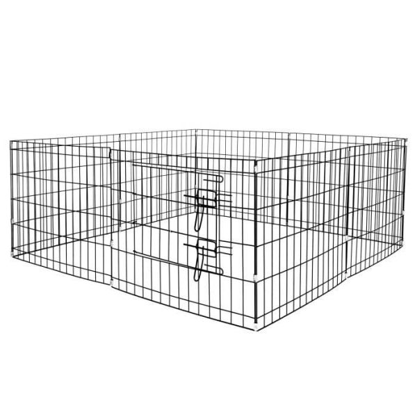 Hundhage - Springos® - Fällbar modell 8 delar - 155 cm diameter - 61 cm höjd - Svart metall Svart