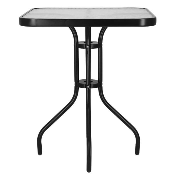 SPRINGOS glashavebord - Firkantet 60x60x70cm - Sort metal - Moderne design Svart