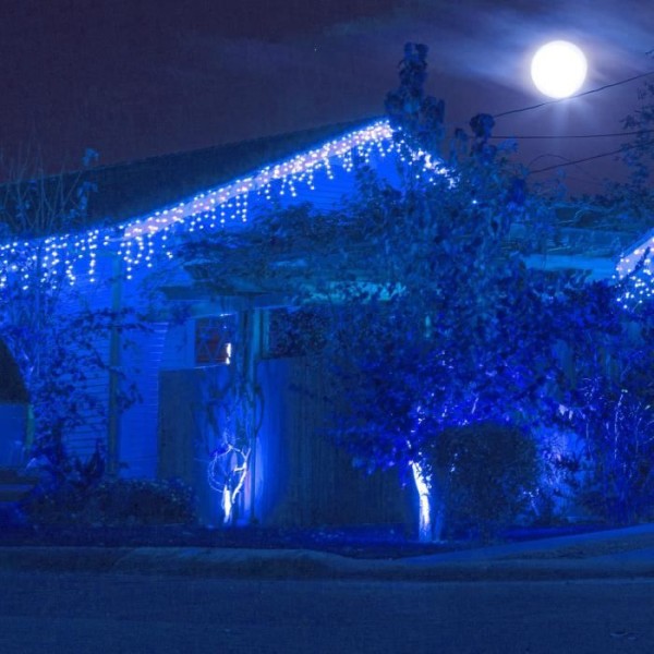 Ljusgirlang - SPRINGOS - 200 LED - 10,5 meter - Programmerbar med 8 funktioner - IP44 - Blå Blå