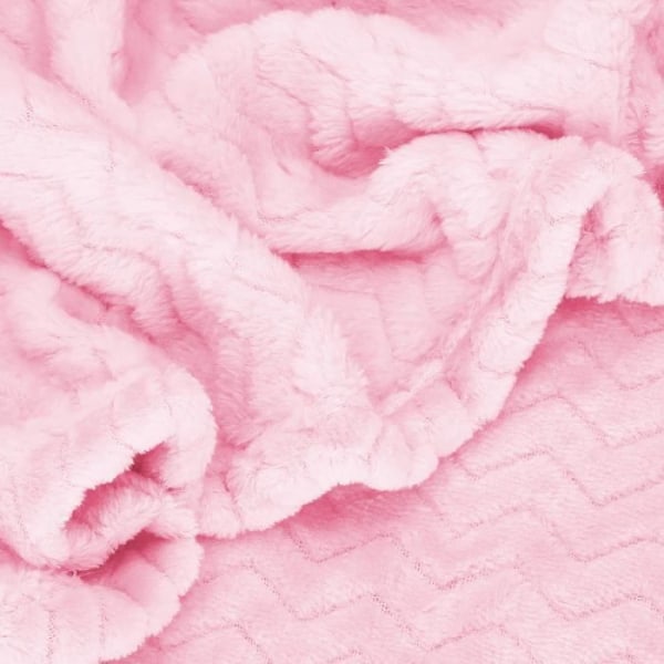 Tæppe til børneværelse - SPRINGOS - Zigzag mønster - 200x220cm - Polyester baby rosa