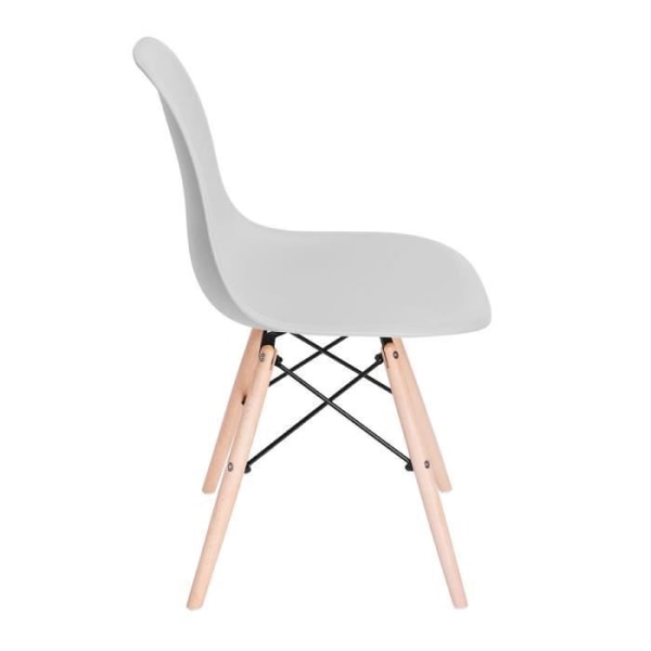SPRINGOS stol i skandinavisk stil - Grå - 46 x 82 cm - Gjuten sits - Träfötter