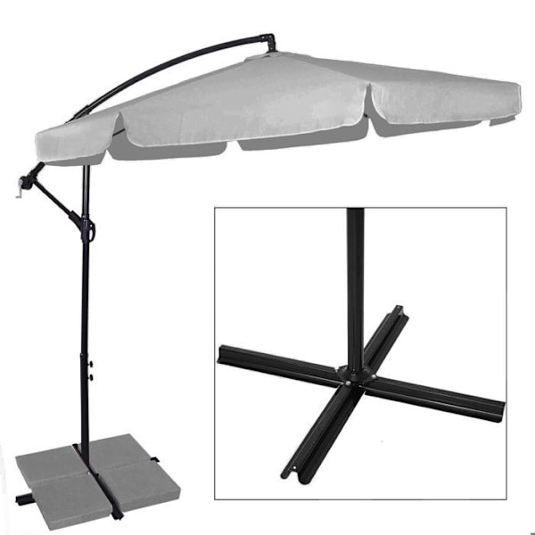 Springos® Sivupaneeli puutarhan aurinkovarjo, jossa on vipu, sisältäen suojapussin 350 cm ljusgrått