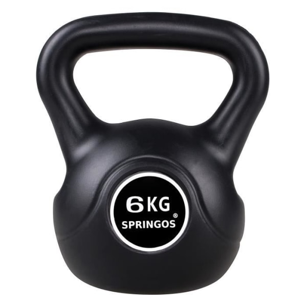 SPRINGOS® 6 kg Kettlebell Rund Hantel Vikt Svart