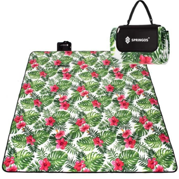 SPRINGOS® Picknickfilt - Grön - 200x200 cm - Vattentät - Vikbar - Bärbar Grön