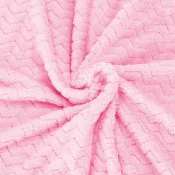 Dæksler - SPRINGOS - Zigzag - 130 x 180 cm - Polyester - Babyrosa baby rosa