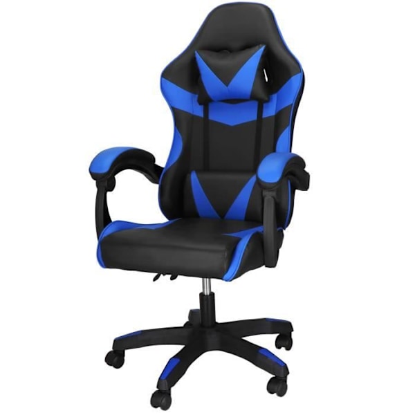 Kontorsstol - SPRINGOS - Ergonomisk - Huvudstöd - Höjdjusterbar - 120 kg mörkblå