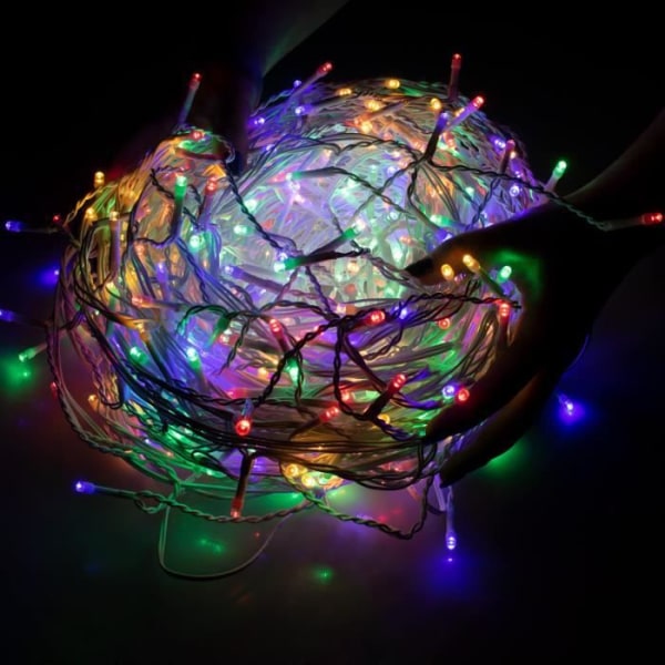 SPRINGOS® Lysende guirlande 500 LED, 22,5 meter Dekoration Programmer 8 funktioner IP44 – multifarvet mångfärgad