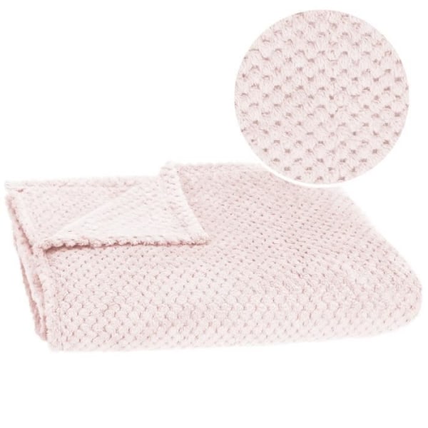 SPRINGOS mukava peitto - 150 x 200 cm - Vanha pinkki - Kuorikuvio gammalrosa