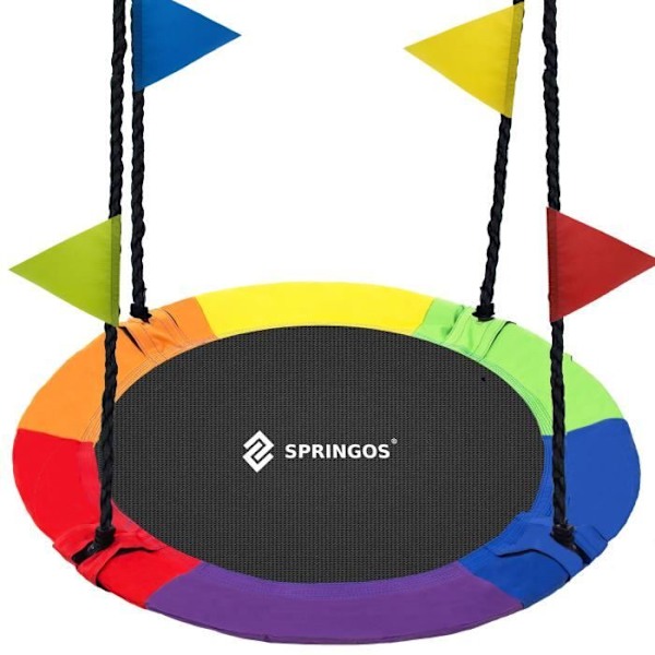 Springos® Havegynge, diameter 110 cm, max. 150 kg mångfärgad