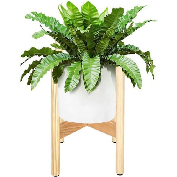 SPRINGOS® plantestativ i træ - Skandistyle - 19 x 19 x 35 cm - Lakeret - Naturlig Naturlig