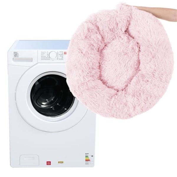 Hundeseng og katteseng - SPRINGOS® - 60 cm - Lys rosa - Vaskbar ved 30° - Skridsikker ljusrosa