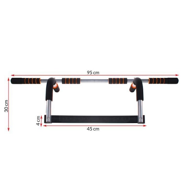 Uppdragsstång - SPRINGOS - 95 cm - Stål - Multifunktionell - 100 kg svart