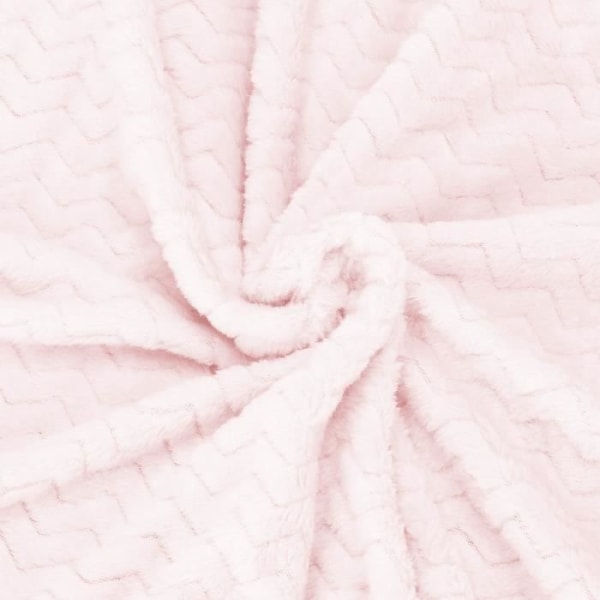 SPRINGOS® Tæppe 200x220 cm Blødt Varm Plaid Lys Pink Tæppe Zigzag Sengetæppe pastell rosa