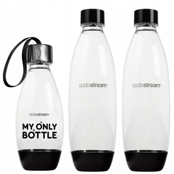 Sodamaskin - Sodastream - Terra - 3 flaskor - Inkluderad påfyllning - Svart - Utan BPA - Elegant design Svart