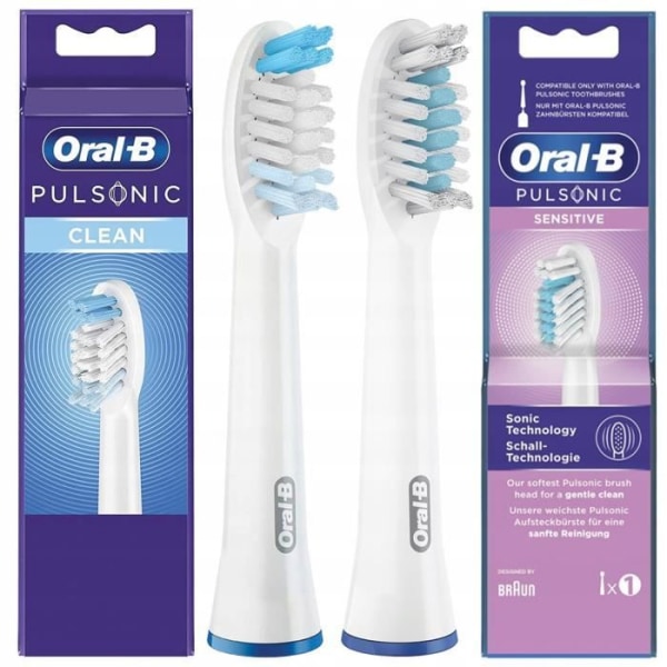 2x Oral-B Pulsonic Clean + Pulsonic Sensitive utbytbara tandborstspetsar