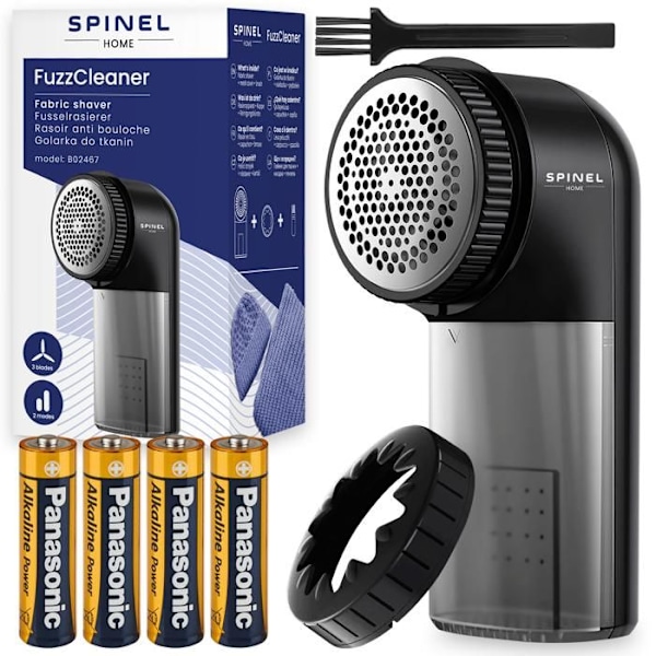 Spinel Hem FuzzCleaner rakapparat för kläder + PANASONIC ALCALINA batterier LR-6