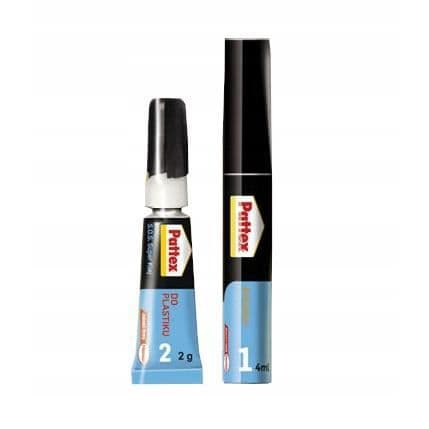 Plastiklim - Pattex - SOS Superlim - Ultra resistent snabb transparent 2g plus 4ml