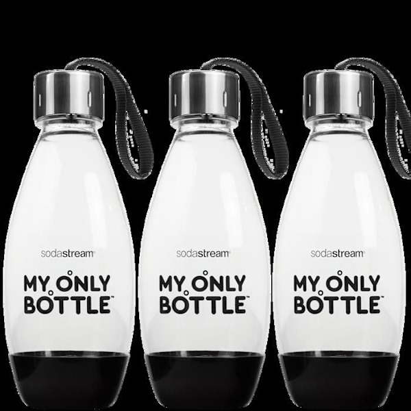 Plastflaska - SodaStream - My Only Bottle - 0.5L - 3 stycken - BPA-fri Svart