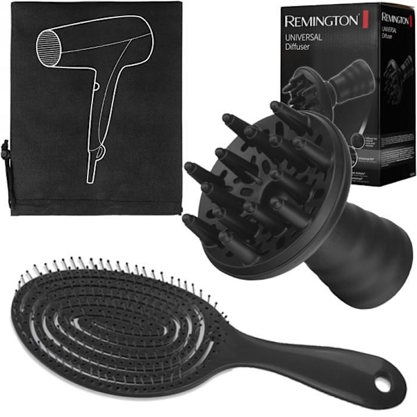 Håraccessoarset - REMINGTON - D52DU - Universaldiffusor - Fodral - Antistatiska borste Svart