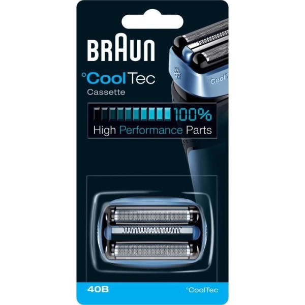 Ersättningshuvud och blad till Braun CoolTec 40B elektrisk rakapparat - Blå