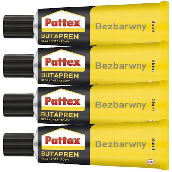 Kontaktlim - PATTEX - Butapren - 4x35ml - Färglös - Flexibel och vattentät