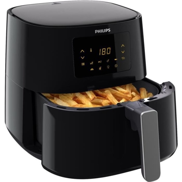 Fritös utan olja PHILIPS - Airfryer HD9270/70 Serie 3000 - Kapacitet 6,2L - Upp till 5 personer - 7 tillagningsprogram - 2000W svart och silver
