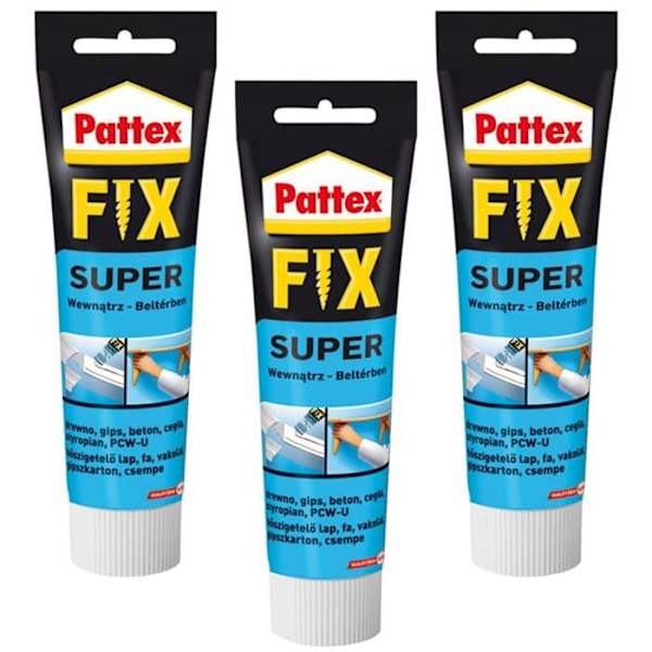 Monteringslim - Pattex - FIX Super - 50g - Pack om 3 - Snabb och elastisk härdning