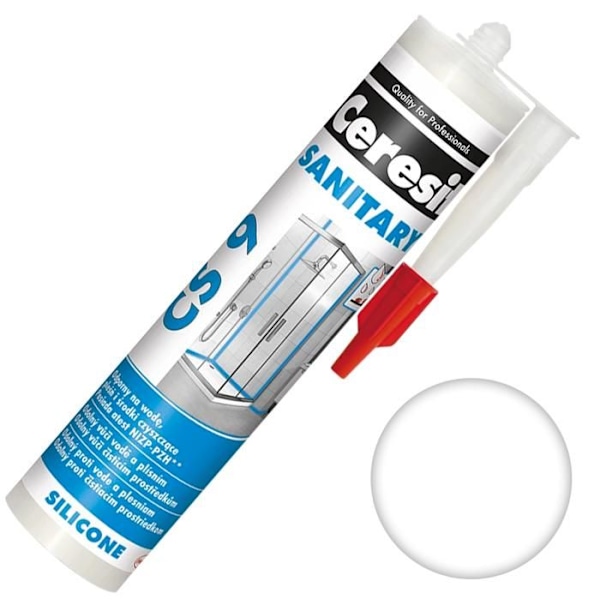 Silicone Sanitaire - CERESIT - CS9 - 280ml - Vit - Fuktresistent Vit